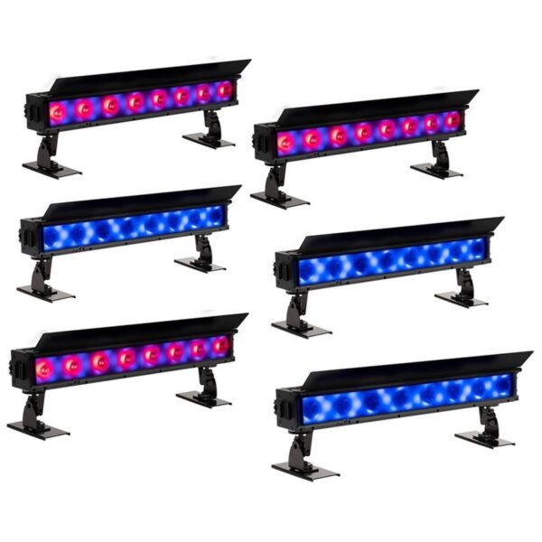 ADJ Set of 6 ElectraPix Bar 8 in a Rechargeable Road Case