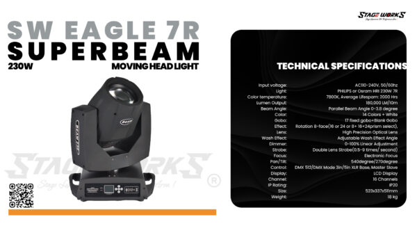 SW EAGLE 7R 230W BEAM MOVING HEADLIGHT